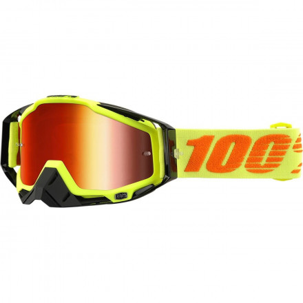 Мото очки 100% RACECRAFT Goggle Attack Yellow - Mirror Red Lens