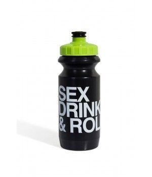 Фляга 600ml Green Cycle Sex Drink &amp; Roll с Big Flow valve, LDPI black nipple/ yellow matt cap/ black bottle