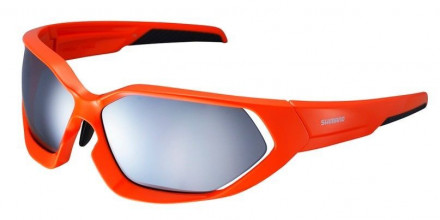Очки Shimano S51-Х, оправа: оранжев глянц/ линзы: дымчатые серебр зеркальные, +прозрачные