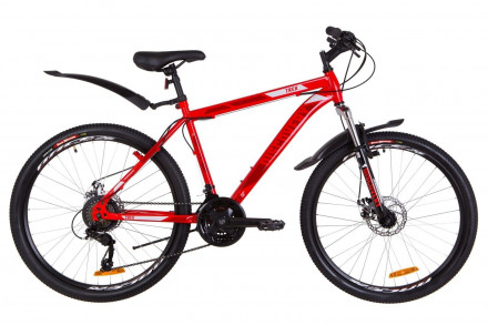 Велосипед 26&quot; Discovery TREK AM 14G DD рама-13&quot; St красный акцент с синим с крылом Pl 2019