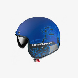 Шлем MT Jet Le Mans 2 SV Cafe Racer Blue