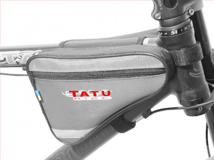 Велосумка Tatu-Bike на раму В2417 двухсекционная серо-черн.