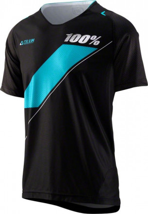 Вело джерси Ride 100% Celium Jersey [Black/Cyan]