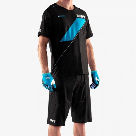 Вело джерси Ride 100% Celium Jersey [Black/Cyan]