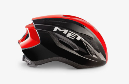 Шлем MET Strale Black Red Panel | Glossy