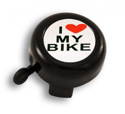 Звонок велосипедный Green Cycle GCB-1051A-BK I love my bike cтальной, черный