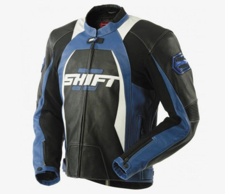 Мото куртка SHIFT SR-1 Leather Jacket [Black/Blue]