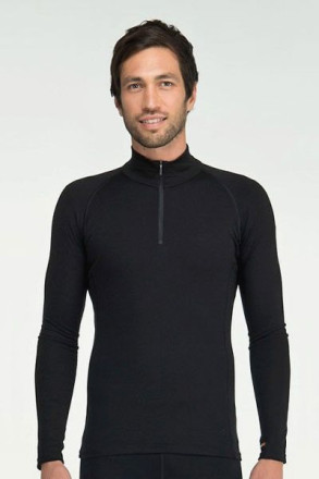 Футболка с длинным рукавом Icebreaker BF 200 Mondo Zip MEN black