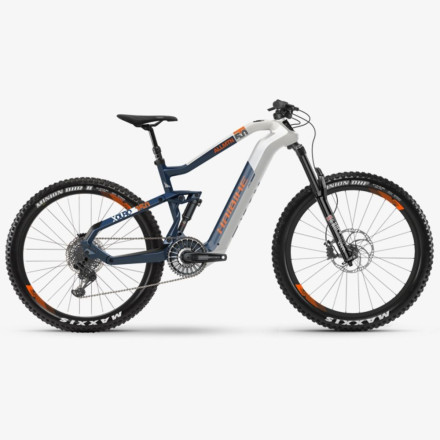Электровелосипед HAIBIKE XDURO AllMtn 5.0 Carbon FLYON i630Wh 11 s. NX 27.5&quot;, бело-сине-оранжевый, 2020