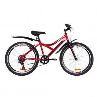 Велосипед 24&quot; Discovery FLINT 14G Vbr рама-14&quot; St красно-белый с черным с крылом Pl 2019
