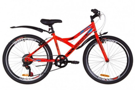 Велосипед 24&quot; Discovery FLINT 14G Vbr рама-14&quot; St оранжевый с крылом Pl 2019