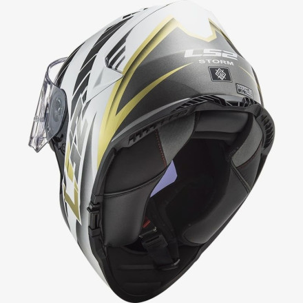 Мотошлем LS2 FF800 STORM NERVE WHITE ANTIQUE GOLD