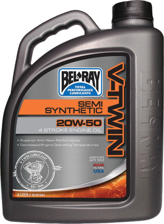 Масло моторне Bel-Ray V-TWIN SEMI-SYNTHETIC [4л], 20w-50