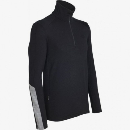 Футболка с длинным рукавом Icebreaker BF 260 Apex LS Half Zip MEN black/metro