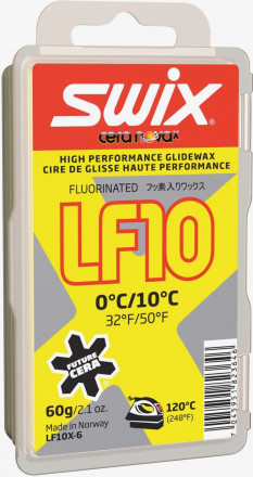 Низкофтористый парафин SWIX LF10X Yellow, 0°C/10°C, 60g