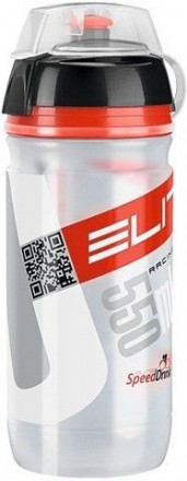 Фляга Elite CORSA MTB с крышкой 550ml Bio прозрачн красн лого