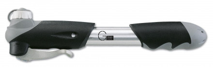 Мининасос Green Cycle GCP-23D алюминиевый с манометром, высокое давление/большой обьем, presta+schrader, серый