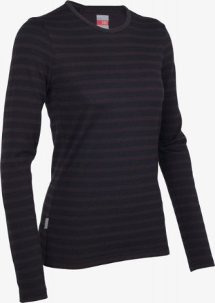 Футболка с длинным рукавом Icebreaker BF 260 Tech Top LS Crewe WMN Stripe cognac