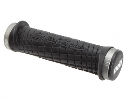 Грипсы ODI Troy Lee Designs Signature MTB Lock-On Bonus Pack Black w/Grey Clamps (черные с серыми замками)