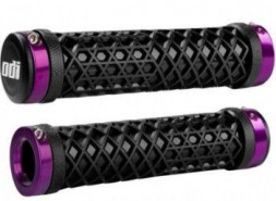 Грипсы ODI SDG MTB Lock-On Bonus Pack Black w/Purple Clamps, чёрные с фиолетовыми замками