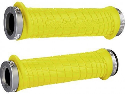 Грипсы ODI Troy Lee Designs Signature MTB Lock-On Bonus Pack Yellow w/Graphite Clamps (желтые с графитовым замком)