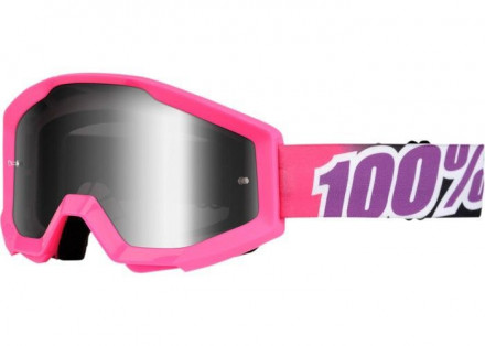 Мото очки 100% STRATA Goggle Bubble Gum - Mirror SIlver Lens
