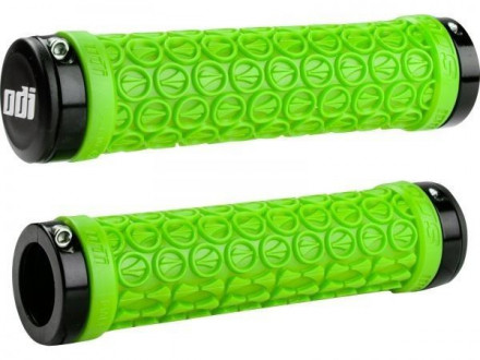 Грипсы ODI SDG MTB Lock-On Bonus Pack Lime Green w/Black Clamps, салатовые с чёрными замками
