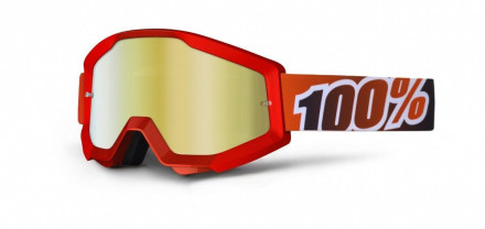 Мото очки 100% STRATA Goggle Fire Red - Mirror Red Lens