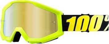 Мото очки 100% STRATA Goggle Neon Yellow - Mirror Gold Lens