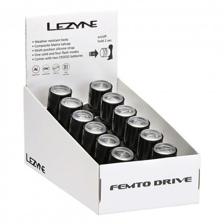 Комплект Lezyne LED FEMTO DRIVE BOX SET REAR, черный